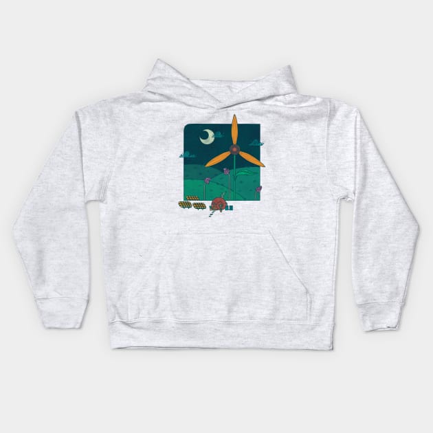 Green Living Kids Hoodie by againstbound